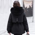 thumbnail image 4 of Babysbule Winter Jackets for Women Clearance Womens Winter Jacket Warm Overcoat Slim Fur-Collar Zipper Thicker Coat Outwear, 4 of 9