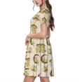 thumbnail image 2 of Uemuo Frogs Print Womens Summer Dress Casual Swing Short Sleeve Sundresses Beach A-line Shift Dress, 2 of 6
