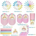 thumbnail image 4 of Party Supplies Party Decorations & Tableware Kit- Disposable Paper Plates, Cups, Napkins, Straws, Birthday Banner, Table Cloth -Serves 16 Guests… (Style C), 4 of 7