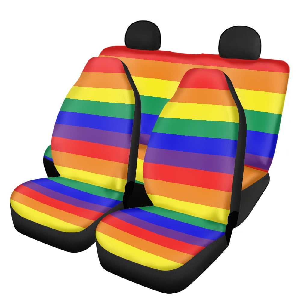 Xoenoiee Rainbow Honor Pride Flag Design Seat Covers for Cars, Auto