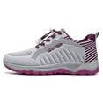 thumbnail image 4 of Elecsop Sneakers for Women, Mesh Grey Tennis Shoes Womens, Breathable Non Slip Walking Shoes Women, Trendy Lace Up Running Shoes for Gym, Court, 4 of 6