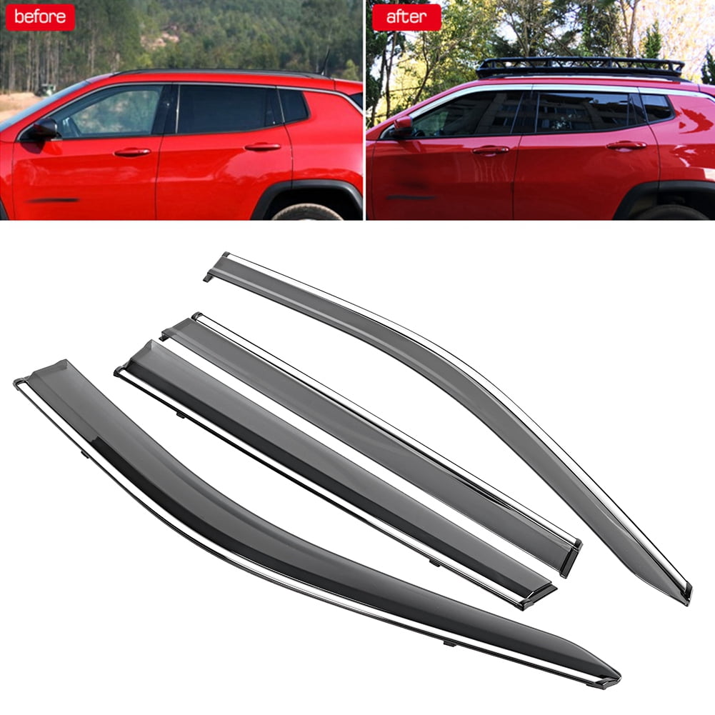 Garosa 4Pcs Car Modification Window Visor Vent Sun Shade Rain Guard Fit