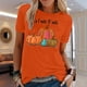 thumbnail image 2 of Blusa de manga corta con estampado de otoño y cuello redondo informal de verano para mujer Pompotops  hfajkhk139941, 2 of 4