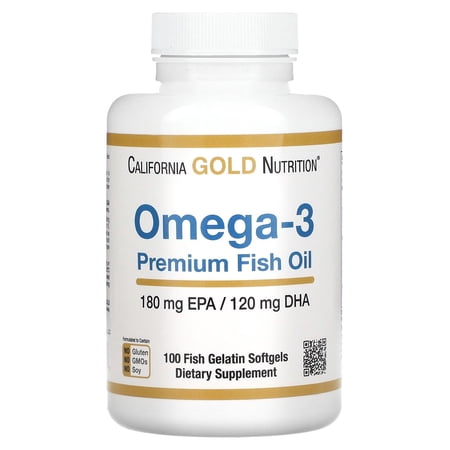 Omega-3 Premium Fish Oil by California Gold Nutrition  Concentrated Formula with EPA & DHA  Support for Optimal Lipid Profile & Immune System  Gluten Free  Non-GMO  100 Fish Gelatin Softgels