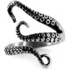 thumbnail image 1 of Anillo de pulpo antiguo punk de acero de titanio para hombres y mujeres, conjunto de joyería de diseño de tamaño ajustable, plata unisex, 1 of 8