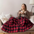 thumbnail image 5 of Buffalo Plaid Throw Blanket for Sofa Couch | Soft Flannel Fleece Red Black Checker Plaid Pattern Decorative Throw | Warm Cozy Lightweight Microfiber | 50 x 60 Inches, 5 of 6