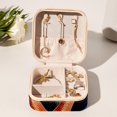 thumbnail image 6 of Starfish Decorative Square Travel Portable Jewelry Display Box - Earring Organizer, Necklace and Bracelet Storage Case for Girls and Women, 6 of 6