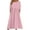 Pink, variant on WIZUTIZ Eyelet Dress for Women Crochet Cutout with Pockets Casual Baggy High Waist Solid Sun Dresses Elbow-Length Round Neck Sun Dresses for Women's Midi Dress Thin Dress Pink