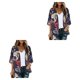 thumbnail image 2 of Guardurnaity Verano mujer Tops flor clima cálido media manga a prueba de sol frente abierto ropa femenina al aire libre playa cómoda blusa Type3 NO3, 2 of 6