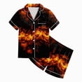 thumbnail image 5 of TOWED22 Halloween Girls Pajamas Set Ghost Pumpkin Print Short Sleeve Button Down 2 Piece Loungewear Sets Sleepwear Outfit Sets for 2-13T(Black,6-7 Y), 5 of 5