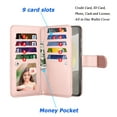 thumbnail image 2 of For Samsung S24 2024 Case, Samsung Galaxy S24 5G Wallet Case, Tiflook PU Leather Card Holder Flip Cover [Detachable Magnetic] Pink, 2 of 6