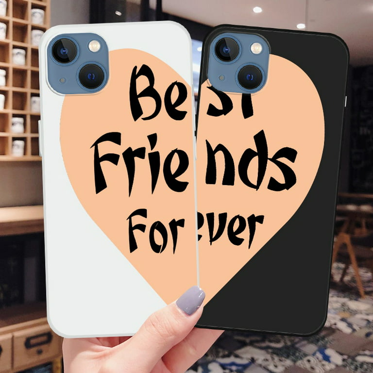 KCYSTA BFF Best Friends Forever Always Black White Phone Case Cover for iPhone 11 Pro Max 12 13 7 6s 8 Plus 6 Coque x XR Xs SE Cute Couple