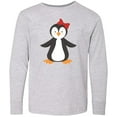 thumbnail image 3 of Inktastic Cute Penguin, Little Penguin, Penguin with Bow Long Sleeve Youth T-Shirt, 3 of 5