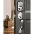 thumbnail image 1 of Veise Fingerprint Door Lock Set Keyless Entry Door Lock Front Handle Set Electronic Keypad Deadbolt With Lever Handle 2 Keys Auto-Locking One-Time Codes Easy To Install Satin Nickel, 1 of 4