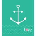 thumbnail image 3 of Anchor Duvet Cover Set, Anchor Heart Shapes and Wavy Lines on the Bottom Sailor Love Loyalty Romance, Decorative 3 Piece Bedding Set with 2 Pillow Shams, King Size, Green Pink White, by Ambesonne, 3 of 3