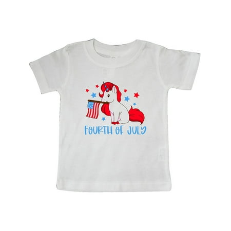

Inktastic 4th of July Unicorn Holding American Flag Gift Baby Boy or Baby Girl T-Shirt