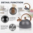 thumbnail image 3 of Whistling Tea Kettle, 2.5 Quart Stainless Whistle Teapot Water Boilers for Stovetops, Induction Stone Kettle with Loud Whistle - Perfect for Preparing, 3 of 4