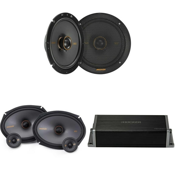 Kicker 47KEY2004 4-Channel DSP Smart Amp w/ 51KSS 2-way 6x9" & 6.75" Audio Upgrade Bundle