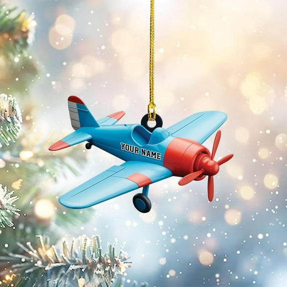 Customized Airplane Ornament, Personalized Name & Text Pilot Ornament Christmas 2025, Airplane Pilot Ornament, Airplane Ornament Hanging Christmas Tree, Pilot Captain Ornament (Acrylic, Style 9) -
