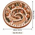 thumbnail image 4 of Christmas Round Rug 40x40CM, Gingerbread Village Print Holiday Floor Mat, Festive Spiral Cookie Design Soft Decorative Carpet for Living Room Fireplace, 4 of 4