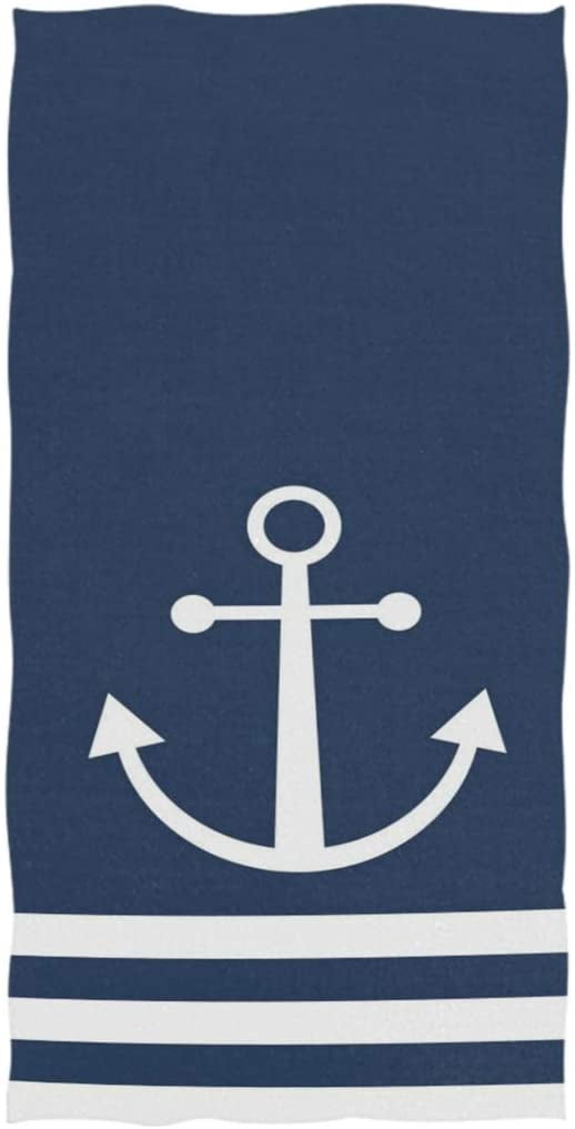 30 X 16 Inch Nautical Themed Hand Towels Towel Ultra Soft Highly Absorbent Multipurpose Bathroom Bath Kitchen Fingertip Towel for Hand,Face,Gym,Spa and Home Decor 