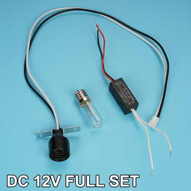 Lámpara germicida E17 UVC, esterilizador ultravioleta, bombillas de 12V y 220V, Kit de tubo de cuarzo, ozono, 254nm, para desinfección y esterilización