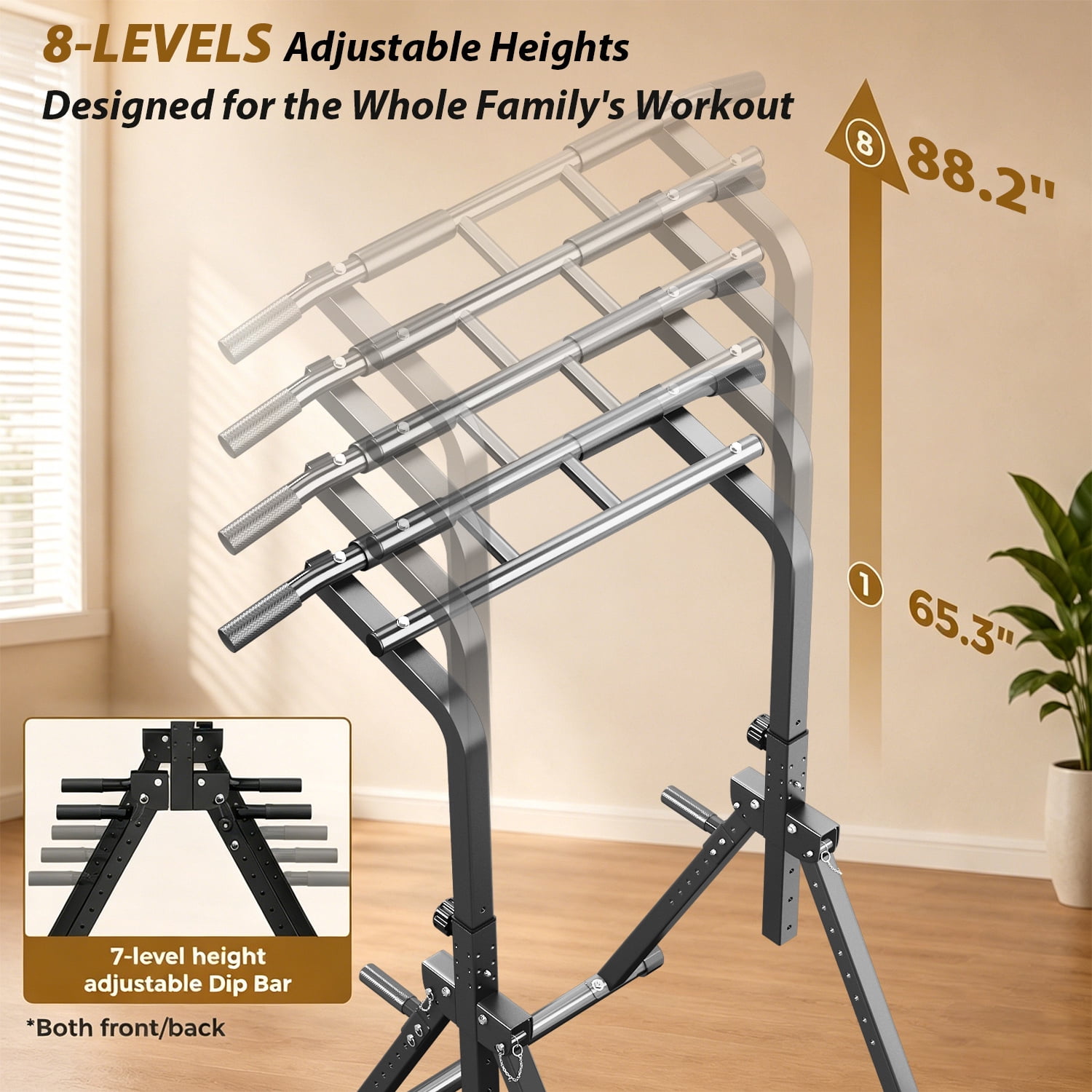 Wesfital Pull Up & Dip Bar Station, Multi-Function Home Gym Strength Training Equipment for Men & Women Muscle Building