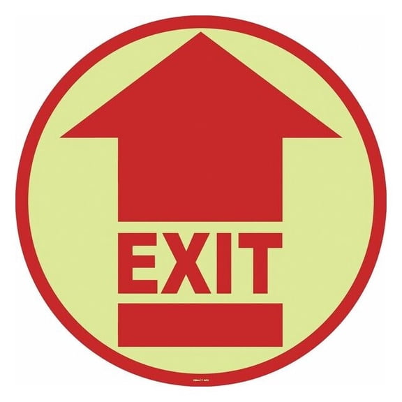Floor Sign, 17 in H, 17 in W, Vinyl, Circle, English, FSG-17-609 FSG-17-609