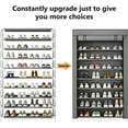thumbnail image 5 of 10 Tier Shoes Rack with Cover, Grey Vertical Shoe Shelf for Entryway,50 Pair Large Shoe Stand, 5 of 5