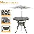 thumbnail image 2 of W WARMHOL 3-Piece Outdoor Patio Dining Set, All-Weather Cast Aluminum Patio Furniture Set for Backyard Garden Deck with 2 Cushioned Chairs and 35.4” Round Table, 2" Umbrella Hole, Ocean Blue, 2 of 7