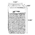 thumbnail image 5 of Handmade Rectangular Water Hyacinth Wicker Laundry Hamper with Lid Natural, 5 of 10