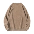 thumbnail image 2 of TOPTIE Men's Vintage Washed Crewneck Sweatshirt Oversized Relaxed Fit Drop Shoulder, Unisex Pullover Casual Streetwear-Brown-L, 2 of 6
