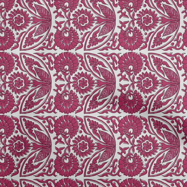 oneOone Polyester Spandex Magenta Fabric Block Sewing Craft Projects Fabric Prints By Yard 56 Inch Wide