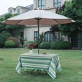 thumbnail image 6 of Rectangle Outdoor Tablecloth Waterproof Stain Resistant Table Linen Cloth with Umbrella Hole and Zipper for Patio Picnic Garden Party Table, 60x120 Green Stripe, 6 of 6