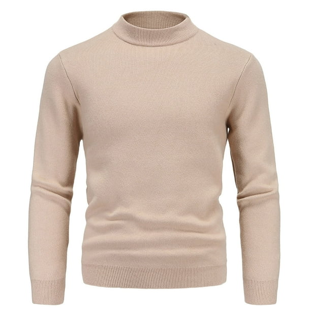 Gibobby Sueter cuello de tortuga hombre Sueter de cuello alto para hombre casual ligero sueter de punto Caqui G Bodega Aurrera en linea