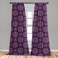 thumbnail image 5 of Ambesonne Ethnic Curtains, Spring Blossoms, Pair of 28"x63", Indigo Pink Pale Pink, 5 of 5