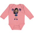 thumbnail image 3 of Inktastic African American Girl, Cheerleaders, Blue Uniform Girls Long Sleeve Baby Bodysuit, 3 of 5