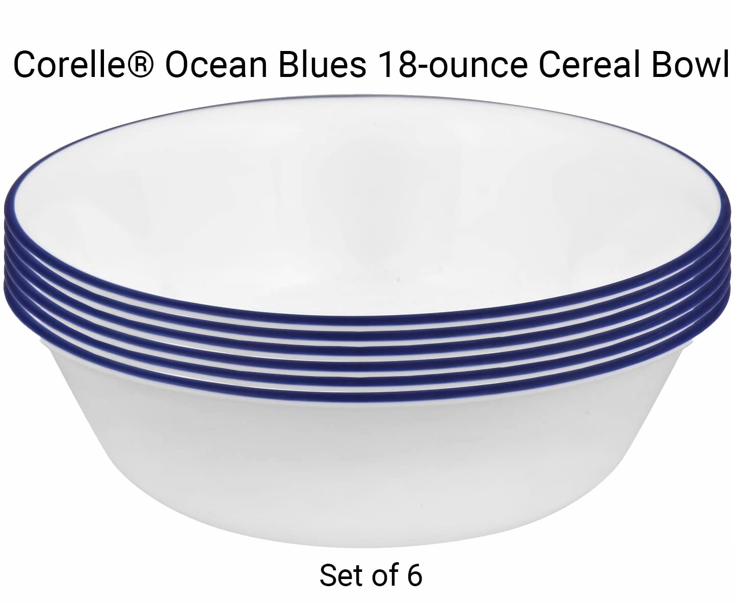 Classic Café Soup Cereal Bowl Set of 6 Corelle Livingware 18 oz 