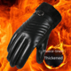 thumbnail image 3 of Guantes de cuero de invierno para hombres y mujeres, con forro polar, gruesos, resistentes al frío, cálidos, para ciclismo, antideslizantes, resistentes al frío, con pantalla táctil, guantes de, 3 of 5
