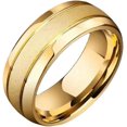 thumbnail image 2 of 8mm Sand Brushed Classic Plain Stainless Steel Wedding Band Ring, 2 of 2
