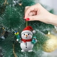 thumbnail image 6 of nTRIUQJ Mini Snowman Hanging Ornaments Christmas Tree Decorations Small 2D Acrylic Decoration Xmas Mantel Door Decor Ornament F, 6 of 7