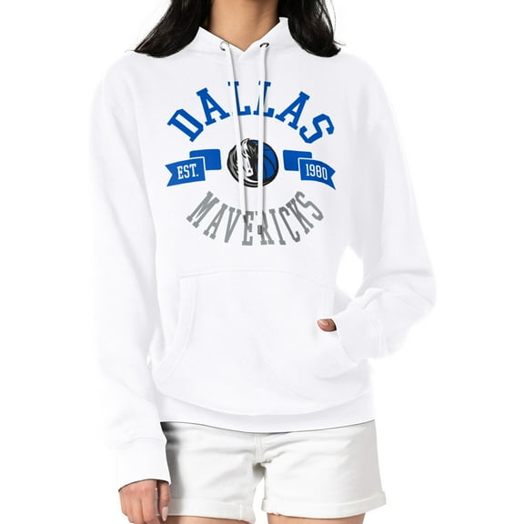 Women's G-III 4Her by Carl Banks  White Dallas Mavericks City Pullover Hoodie