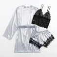thumbnail image 3 of Sexy Lingerie For Women Satin Silk Pajamas Women Nightdress Lingerie Robes Underwear Sleepwear Sexy,Gray Women's Intimates M, 3 of 8