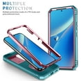 thumbnail image 6 of Allytechgroup Rugged Hybrid Case Cover for Samsung Galaxy A15 5G, Ring Holder Stand Anti-Scratch Shockproof Sliding Lens Protector Bumper Phone Case for Women Men, Pink+Green, 6 of 11
