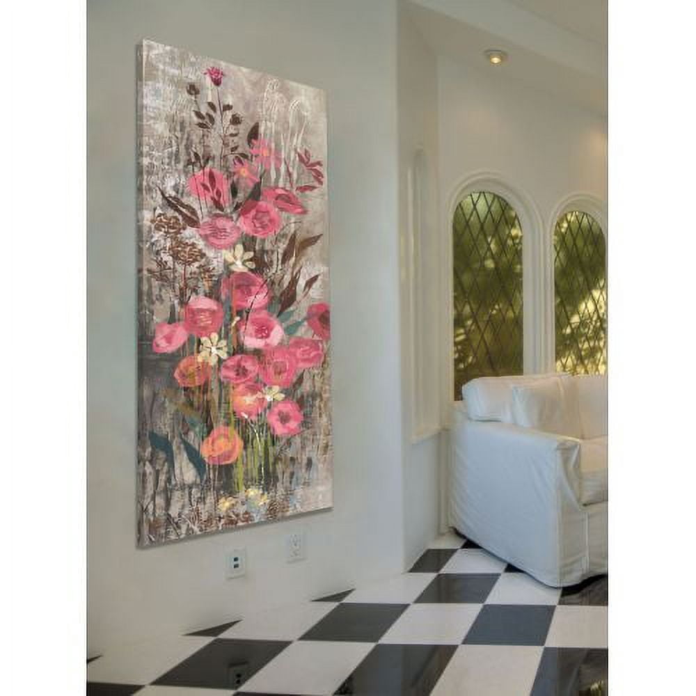 "Floral Frenzy Pink III" Painting Print on Wrapped Canvas