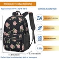 thumbnail image 3 of Pioneer Flower Floral Print Pattern 17" School Backpacks for Teens,Waterproof Oxford Fabric,S-Shape Padded Straps for School,Travel,Hiking,Camping, 3 of 5