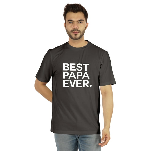 Inkmeso T-Shirt à Col Rond pour Hommes avec Imprimé Graphique Best Papa Ever.€ T-Shirt pour la Fête des Pères
