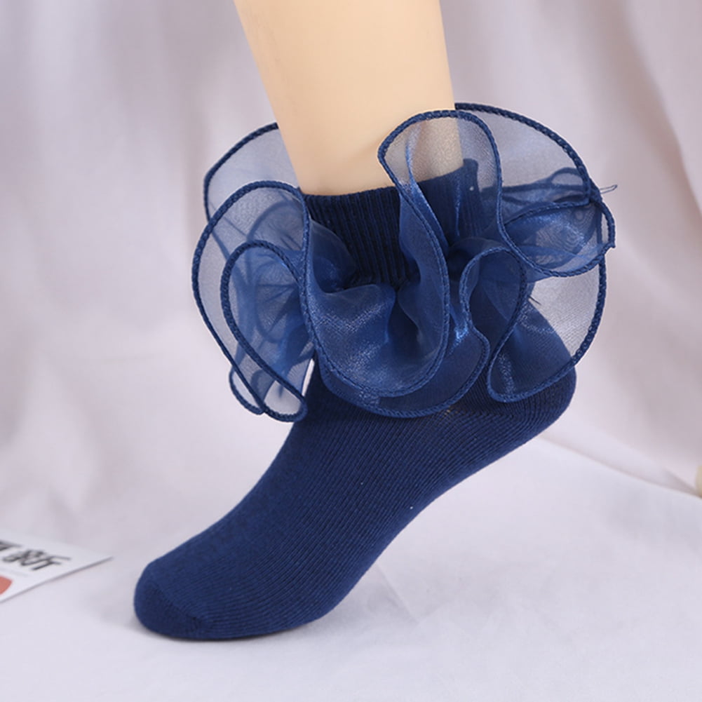 Ruffle Ankle Socks Lace Frilly Socks Fashion Women Girls Princess Socks