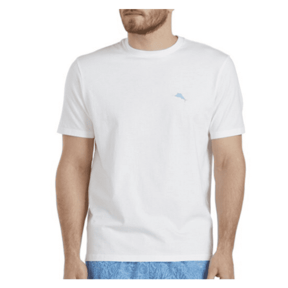 Tommy Bahama Men's Around the Wave Short Sleeve Crew Neck Graphic Tee, White, S