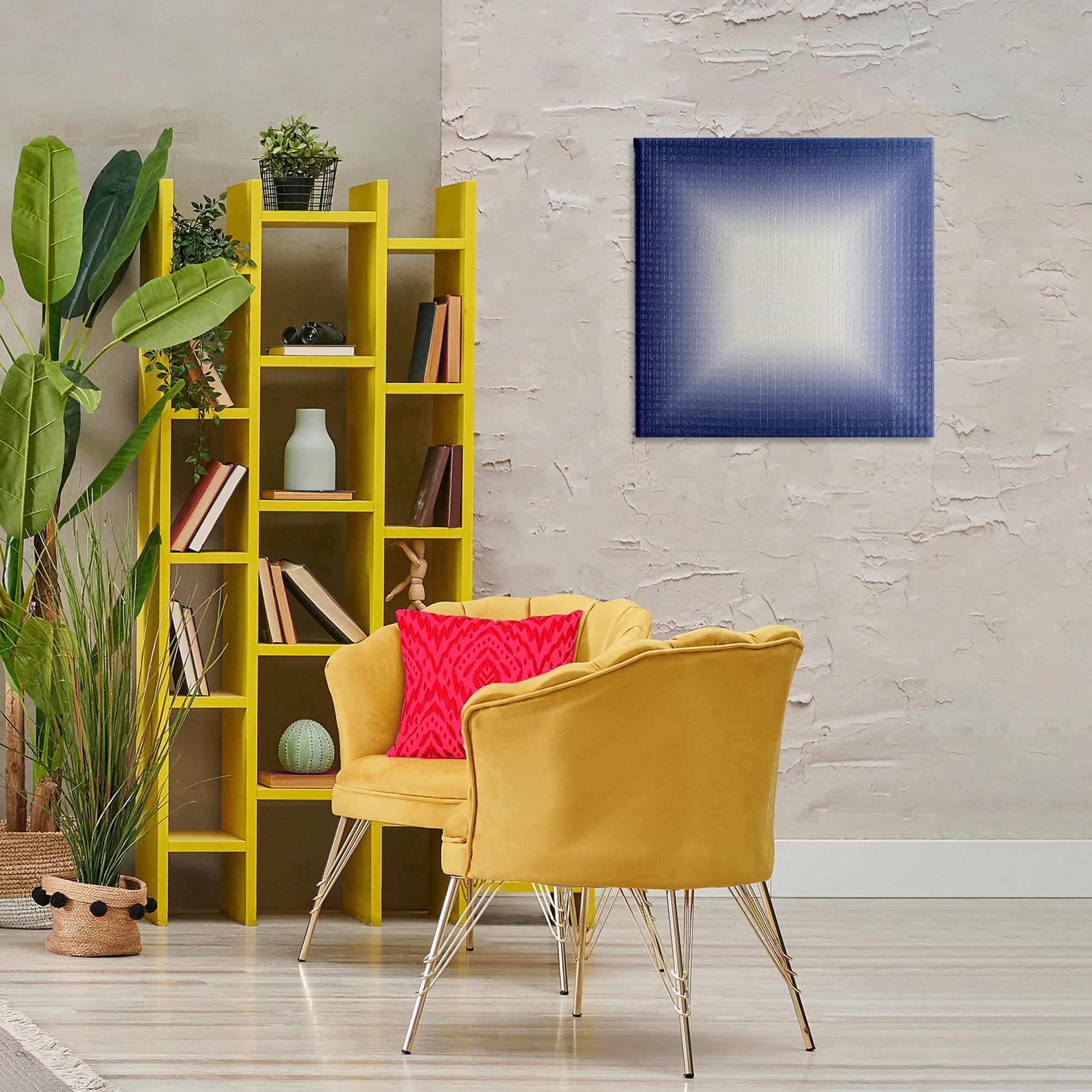 Stupell Industries Blue Ombre Fade Abstract Painting Wrapped Canvas Art Print Wall Art, 24 x 24